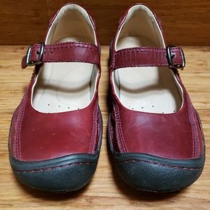 Keen Cush MaryJane Leather Burgundy Shoes